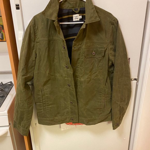 Flint and Tinder Jackets & Blazers - Flint & Tinder Flannel-lined Waxed Trucker Jacket